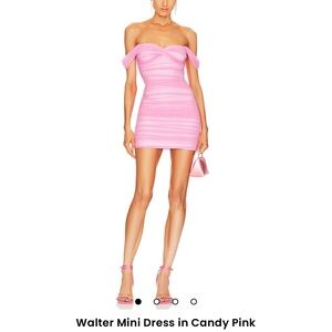 Pink Off-Shoulder Mini Dress